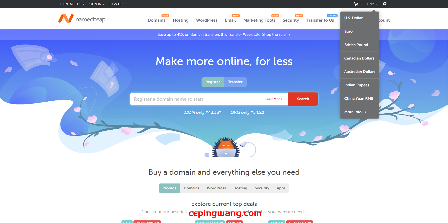 NameCheap:续费NET、COM域名优惠活动来了,续费.COM域名仅需60元
